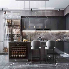 Brúnir viðarskápar