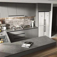 Nútíma viðar eldhússkápur